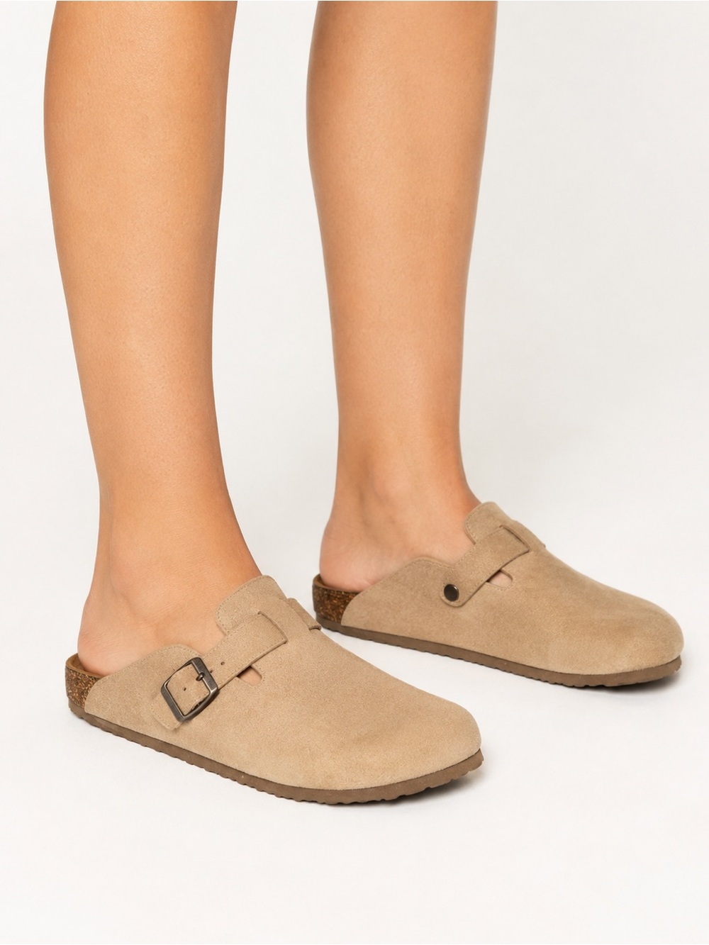 Time and Tru Tan Buckle Clog Mules – Women’s Size 10